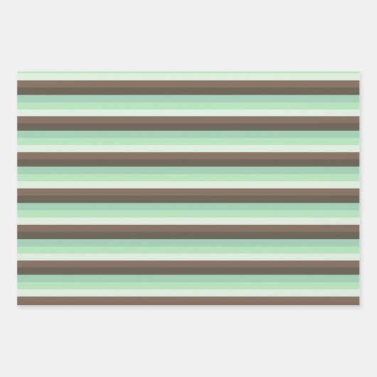 Mint Chocolade Chip Kleur Blok Strepen Inpakpapier Vel (Voorkant)