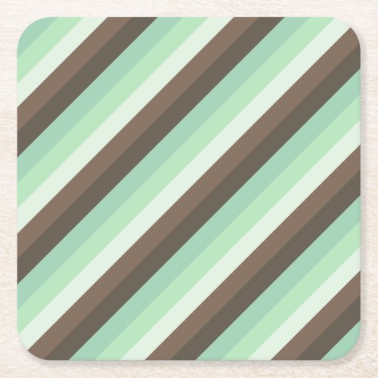 Mint Chocolade Chip Kleur Blok Strepen Kartonnen Onderzetters (Voorkant)