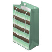 Mint Chocolade Chip Kleur Blok Strepen Klein Cadeauzakje (Voorkant Gekanteld)