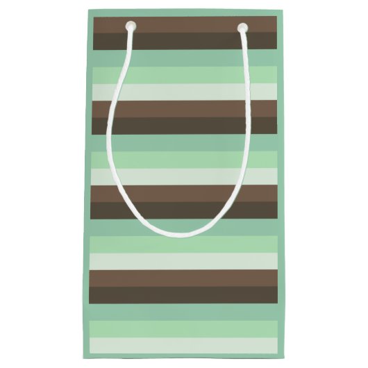 Mint Chocolade Chip Kleur Blok Strepen Klein Cadeauzakje (Voorkant)