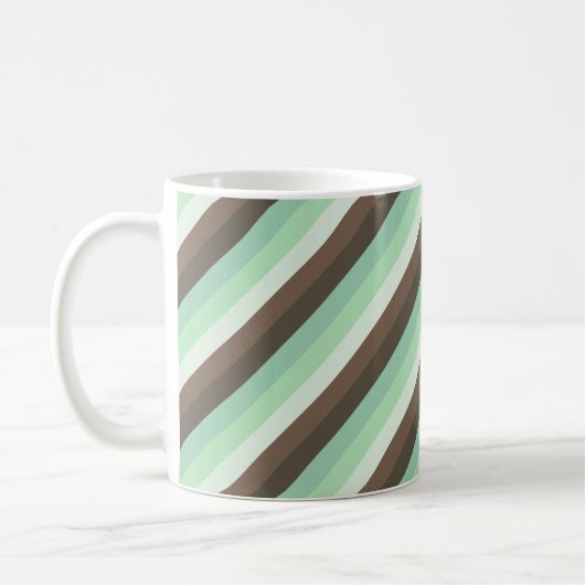 Mint Chocolade Chip Kleur Blok Strepen Koffiemok (Links)