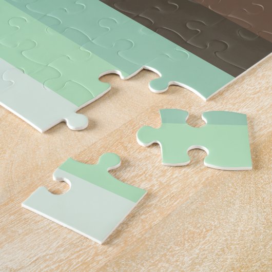 Mint Chocolade Chip Kleur Blok Strepen Legpuzzel (Zijkant)