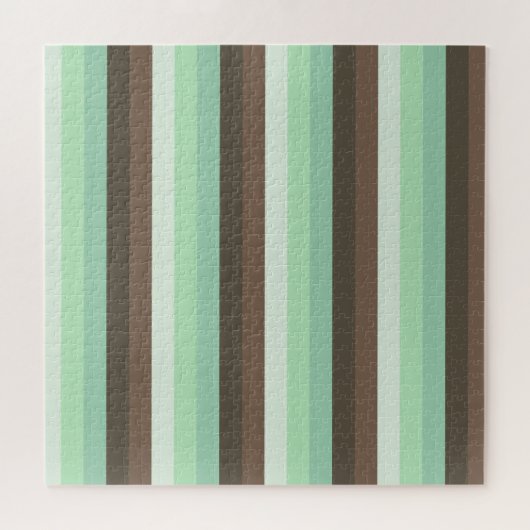 Mint Chocolade Chip Kleur Blok Strepen Legpuzzel (Horizontaal)