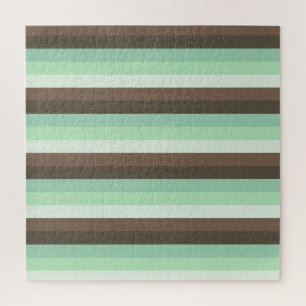 Mint Chocolade Chip Kleur Blok Strepen Legpuzzel