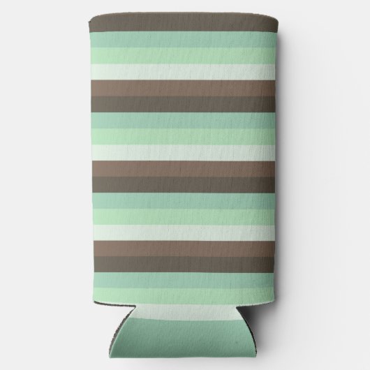 Mint Chocolade Chip Kleur Blok Strepen Seltzer Blikjeskoeler (Achterkant)