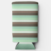 Mint Chocolade Chip Kleur Blok Strepen Seltzer Blikjeskoeler (Voorkant)