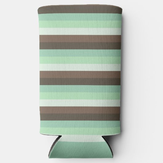 Mint Chocolade Chip Kleur Blok Strepen Seltzer Blikjeskoeler (Voorkant)