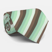 Mint Chocolade Chip Kleur Blok Strepen Stropdas (Opgerold)