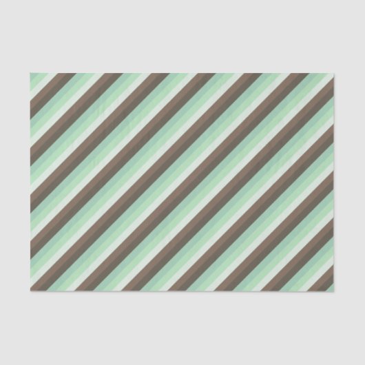 Mint Chocolade Chip Kleur Blok Strepen Tissuepapier (Voorkant)