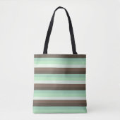 Mint Chocolade Chip Kleur Blok Strepen Tote Bag (Voorkant)