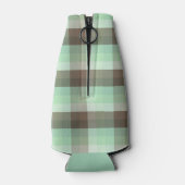Mint Chocolade Chip Kleurblok Plaid Strepen  Flesjeskoeler (Achterkant)