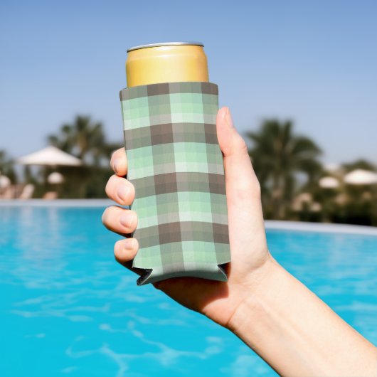 Mint Chocolade Chip Kleurblok Plaid Strepen Seltzer Blikjeskoeler (Insitu Zwembad)
