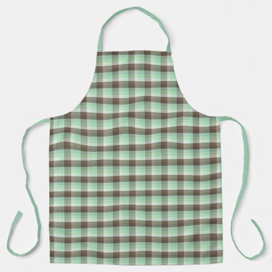 Mint Chocolade Chip Kleurblok Schotse Strepen Schort (Voorkant)
