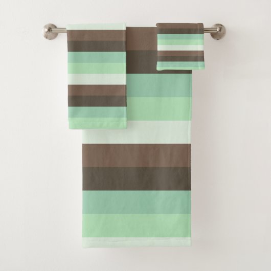 Mint Chocolade Chip Kleurblok Strepen Bad Handdoek (Insitu)