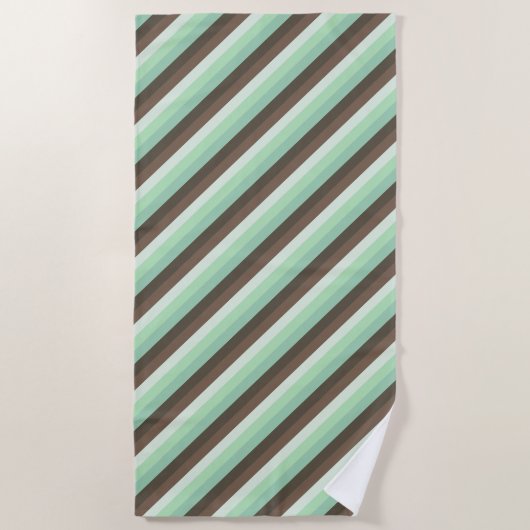 Mint Chocolade Chip Kleurblok Strepen Strandlaken (Voorkant)