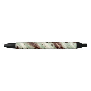 Mint Chocolade Chip Milkshake Marmer Design Zwarte Inkt Pen
