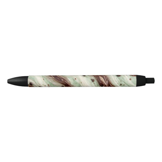 Mint Chocolade Chip Milkshake Marmer Design Zwarte Inkt Pen (Voorkant)