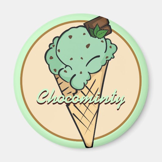 Mint Chocolat-chip ijsmagneet Magneet (Voorkant)