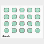 Mint & Chocolate Bruin Modern Chic Bedankt Ronde Sticker (Vel)