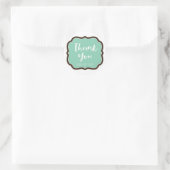 Mint & Chocolate Bruin Modern Chic Bedankt Ronde Sticker (Tas)