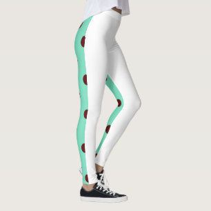 Mint Chocolate Chip en Vanilla Ice Cream op een pa Leggings