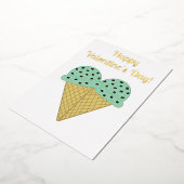 Mint Chocolate Chip Ice Cream Heart Valentijn Folie Feestdagenkaart (Gedraaid)
