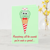 Mint Chocolate Chip Ice Cream Vaderdag Kaart (Gele Bloem)