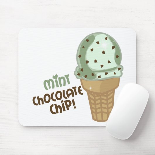 Mint Chocolate Chip met tekst Muismat (Met muis)