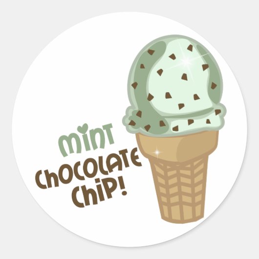 Mint Chocolate Chip met tekst Ronde Sticker (Voorkant)