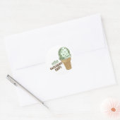 Mint Chocolate Chip met tekst Ronde Sticker (Envelop)