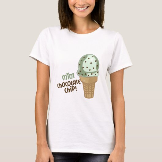 Mint Chocolate Chip met tekst T-shirt (Voorkant)