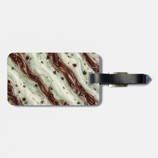 Mint Chocolate Chip Milkshake Marble Design Bagagelabel (Achterkant horizontaal)