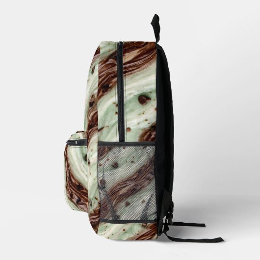 Mint Chocolate Chip Milkshake Marble Design Bedrukte Rugzak (Rechts)
