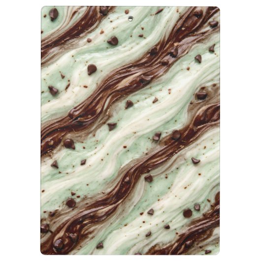 Mint Chocolate Chip Milkshake Marble Design Klembord (Achterkant)