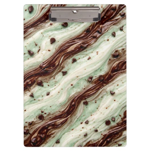Mint Chocolate Chip Milkshake Marble Design Klembord (Voorkant)