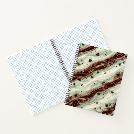 Mint Chocolate Chip Milkshake Marble Design Notitieboek (Binnen)