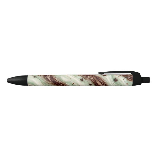 Mint Chocolate Chip Milkshake Marble Design Zwarte Inkt Pen (Bovenkant)