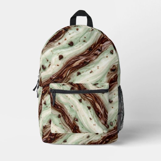 Mint Chocolate Chip Milkshake Marmer Design Bedrukte Rugzak (Voorkant)