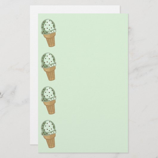 Mint Chocolate Chip Stationery Briefpapier (Voorkant / Achterkant)