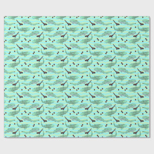 Mint Chocolate Chip Zebra Sharks Cadeaupapier
