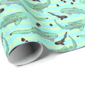 Mint Chocolate Chip Zebra Sharks Cadeaupapier (Rol Hoek)