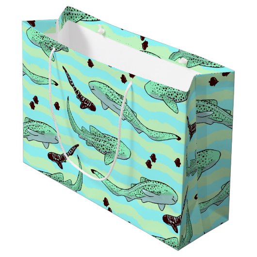 Mint Chocolate Chip Zebra Sharks Groot Cadeauzakje (Voorkant Gekanteld)