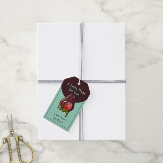 Mint Chocolate Covered Strawberry A Little Treat Cadeaulabel (Met Touw)