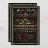 Mint & Chocolate DIY Weddenschap Kaart (Voorkant / Achterkant)