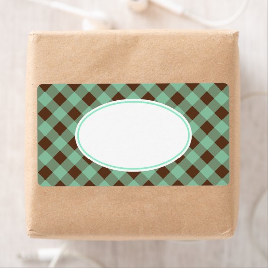 Mint Chocolate Gingham Labels (Insitu)