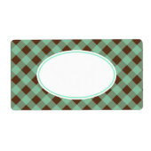 Mint Chocolate Gingham Labels (Voorkant)