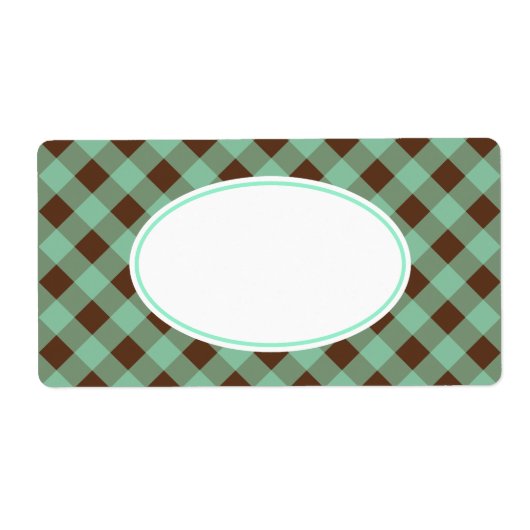 Mint Chocolate Gingham Labels (Voorkant)