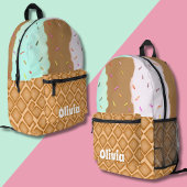 Mint Chocolate Strawberry Ice Cream Naam Bedrukte Rugzak