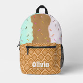 Mint Chocolate Strawberry Ice Cream Naam Bedrukte Rugzak (Voorkant)