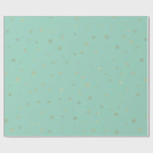 Mint Christmas Gold Snowflakes Cadeaupapier (Vlak)